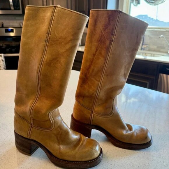 FRYE vintage 8152 black label campus banana boots size 5.5 - Picture 1 of 12